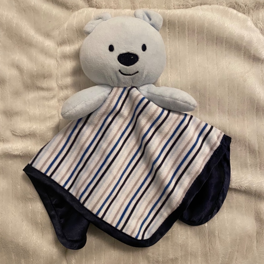 George Bear Striped Blue Baby Plush Security Blanket Lovey
